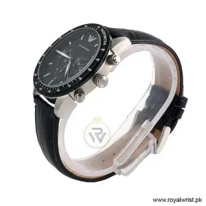 Alternative view of Emporio Armani Men’s Chronograph Quartz Black Leather Strap Black Dial 43mm Watch AR11243 (Like New)