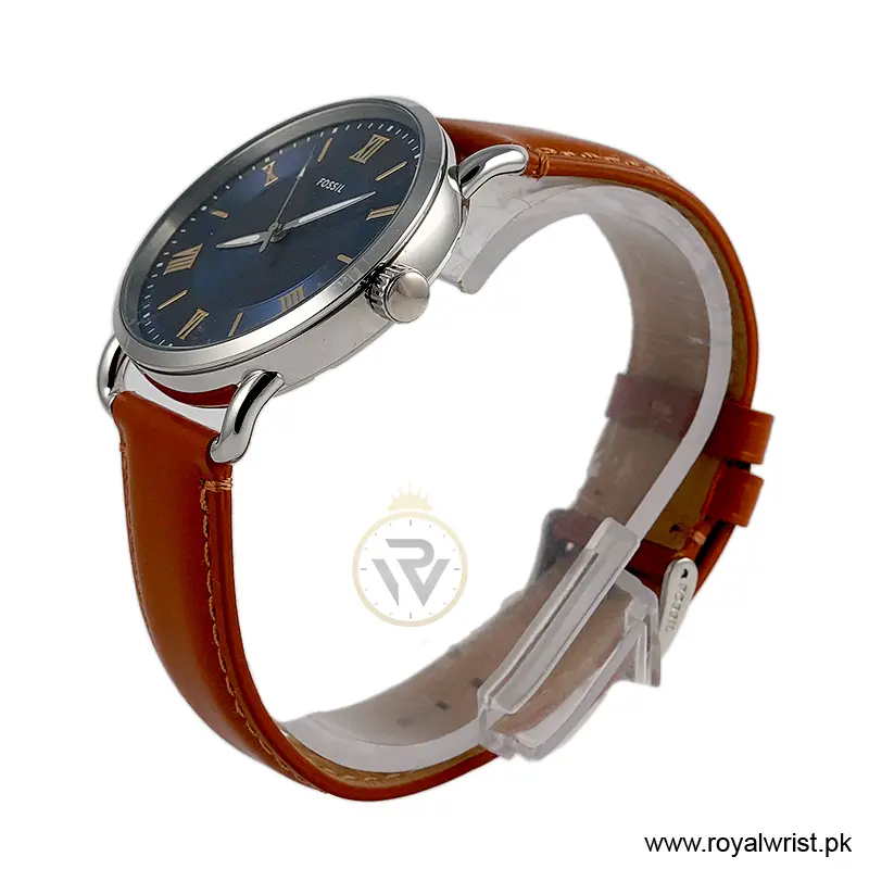 Fossil Men’s Quartz Brown Leather Strap Blue Dial 42mm Watch FS5661 (Like New) - Image 2