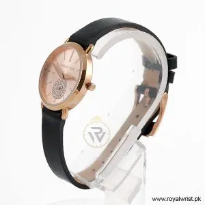 Alternative view of Michael Kors Women’s Quartz Black Leather Strap Rose Gold Dial 34mm Watch MK2728 (Like New)