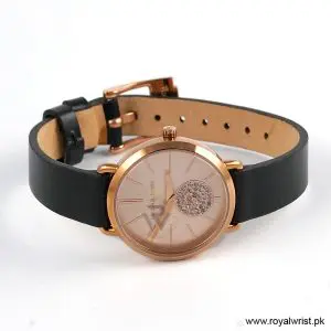 Michael Kors Women’s Quartz Black Leather Strap Rose Gold Dial 34mm Watch MK2728 (Like New) - Image 3