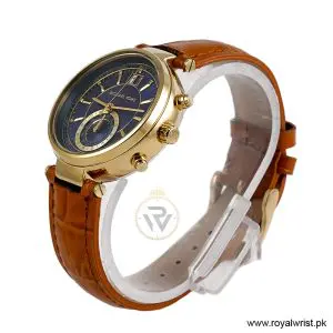 Alternative view of Michael Kors Women’s Quartz Camel Brown Leather Strap Blue Dial 39mm Watch MK2425 (Like New)