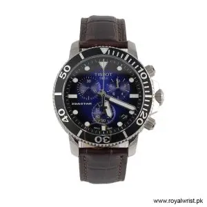TISSOT Men’s Quartz Swiss Made Brown Leather Strap Blue Gradient Dial 45mm Watch T120.417.11.041.01 (Like New)