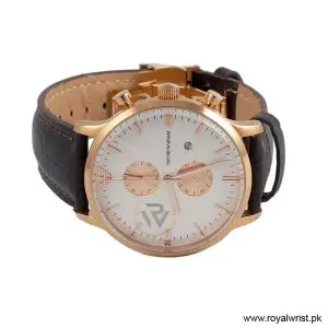 Emporio Armani Men’s Quartz Brown Leather Strap White Dial 43mm Watch AR0398/1 (Like New) - Image 3