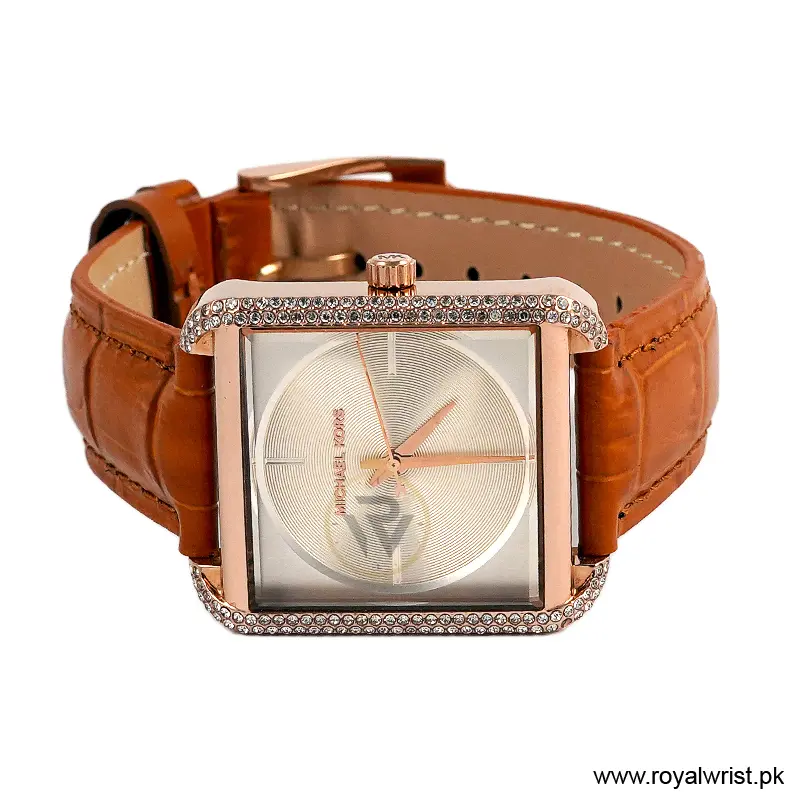 Michael Kors Women’s Quartz Camel Brown Leather Strap White Dial 32mm Watch MK2610/1 (Like New) - Image 3