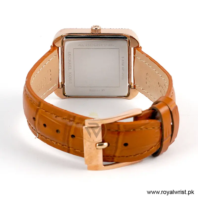 Michael Kors Women’s Quartz Camel Brown Leather Strap White Dial 32mm Watch MK2610/1 (Like New) - Image 4
