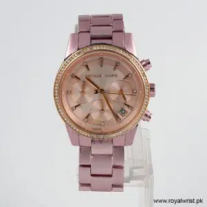 Michael Kors Women’s Quartz Pink Stainless Steel Rose Gold Dial 37mm Watch MK6753 (Like New)