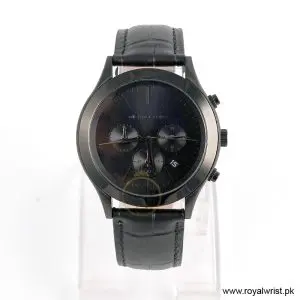Michael Kors Men’s Quartz Black Leather Strap Black Dial 44mm Watch MK8919/1 (Like New)