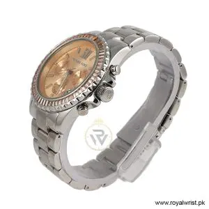 Alternative view of Michael Kors Women's Quartz Silver Stainless Steel Rose Gold Dial 45mm Watch MK5870 (Like New)