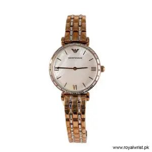 Emporio Armani Women's Quartz Rose Gold Stainless Steel Mother of Pearl Dial 32mm Watch AR11294 (Like New)