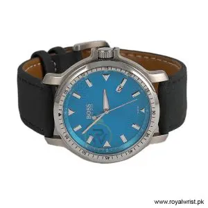 Hugo Boss Men’s Quartz Black Leather Strap Sky Blue Dial 43mm Watch 1512099/6 (Like New) - Image 3