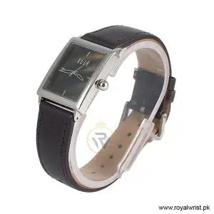Alternative view of Elle Women’s Quartz Dark Grey Leather Strap Black Mother Of Pearl Dial 26mm Watch EL20026S03C/3 (Like New)