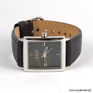 Elle Women’s Quartz Dark Grey Leather Strap Black Mother Of Pearl Dial 26mm Watch EL20026S03C/3 (Like New) - Image 3
