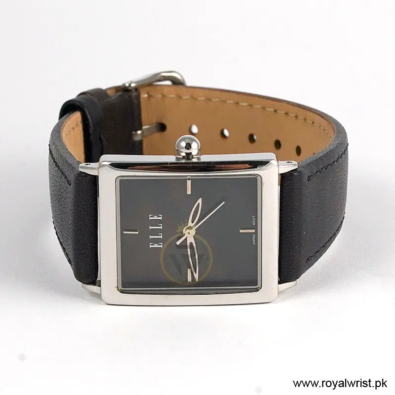 Elle Women’s Quartz Dark Grey Leather Strap Black Mother Of Pearl Dial 26mm Watch EL20026S03C/3 (Like New) - Image 3