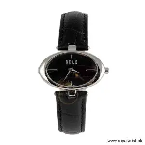 Elle Women’s Quartz Black Leather Strap Black Dial 40mm Watch EL20024S04C/2 (Like New)