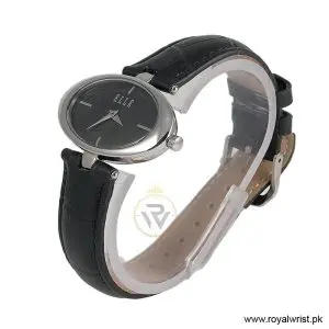 Alternative view of Elle Women’s Quartz Black Leather Strap Black Dial 40mm Watch EL20024S04C/2 (Like New)
