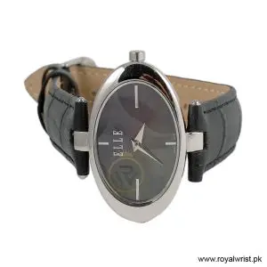 Elle Women’s Quartz Black Leather Strap Black Dial 40mm Watch EL20024S04C/2 (Like New) - Image 3