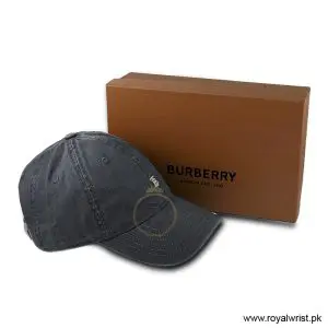 Burberry Unisex TB Monogram Embroidered Cotton Baseball Cap Charcoal B18243