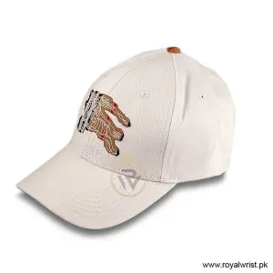 Burberry Check Equestrian Knight Motif Cotton Baseball Cap Off White B18255 - Image 3