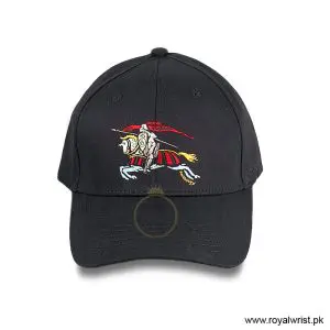 Alternative view of Burberry Equestrian Knight Motif Embroidered Cotton Baseball Cap Black B18260