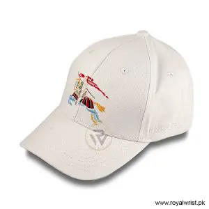 Burberry Equestrian Knight Motif Embroidered Cotton Baseball Cap Off-White B18262 - Image 3