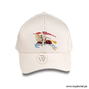 Alternative view of Burberry Equestrian Knight Motif Embroidered Cotton Baseball Cap Off-White B18262