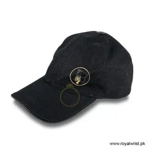 Burberry Off-Center 'B' Crest Patch Cotton Baseball Cap Black B18267 - Image 3