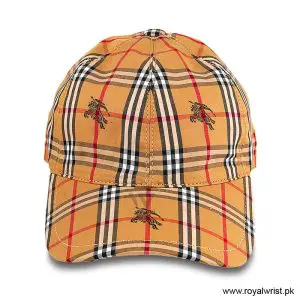 Alternative view of Burberry All Over EKD Motif Vintage Check Cotton Baseball Cap Honey / Beige B18268