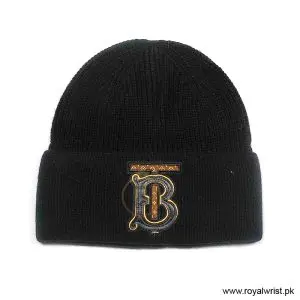 Alternative view of Burberry 'TB' Monogram Motif Knitted Beanie & Scarf Set Black B18270