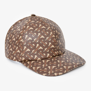 Alternative view of Burberry Men's TB Monogram Coated Baseball Leather Cap Brown 8018971