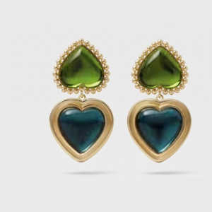 Tory Burch Women's Vintage Art Glass Heart Earrings Alloy Crystal TB6589/1