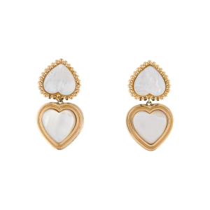 Tory Burch Mother of Pearl Heart Drop Clip-On Earrings TB8311