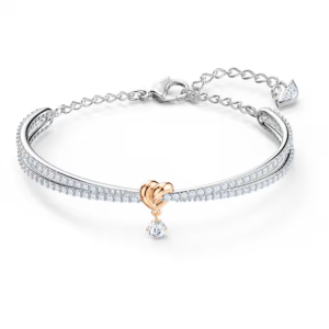 Swarovski Lifelong Heart Bangle Silver & Rose Gold Mixed Metal Finish 5516544