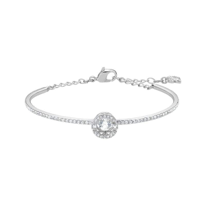 Swarovski Women's Sparkling Dance Bangle Round Cut White Rhodium Plated 5497478/1
