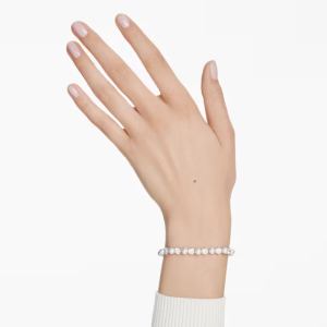 Swarovski Matrix Tennis Bracelet Crystal Pearl Round Cut White Rhodium Plated 5689625 - Image 4
