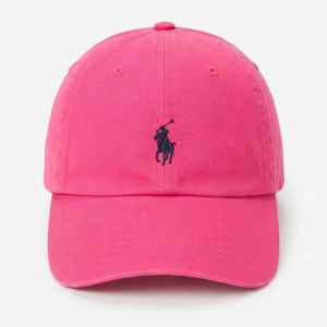 Ralph Lauren Polo Classic Women's Hot Pink Baseball Cap with Navy Blue Embroidered Logo 98203/6