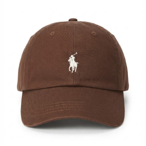 Ralph Lauren Polo Classic Men's Brown Baseball Cap with White Embroidered Logo 98203/8
