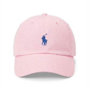 Ralph Lauren Polo Classic Unisex Light Pink Baseball Cap with Royal Blue Embroidered Logo 98203/22