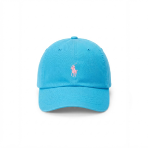 Ralph Lauren Polo Classic Unisex Sky Blue Baseball Cap with Pink Embroidered Logo 98203/2