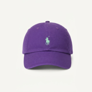 Ralph Lauren Polo Classic Unisex Purple Baseball Cap with Light Green Embroidered Logo 98203/3
