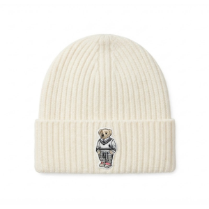Polo Ralph Lauren Ribbed Knit Beanie with Signature Polo Bear Patch Cream / Off-White 100098060/8