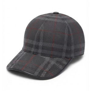 Burberry Unisex Black and Gray Cap with Red Accents 1100410130