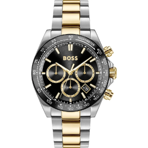 BOSS Men’s Hero 2.0 Quartz Chronograph Black Dial Two-Tone Stainless Steel 43mm Watch 1514269