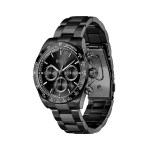 Alternative view of BOSS Men’s Hero 2.0 Quartz Chronograph Black Dial Black Stainless Steel 43mm Watch 1514271
