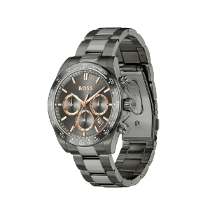 Alternative view of BOSS Men’s Hero 2.0 Quartz Chronograph Grey Dial Dark Grey Stainless Steel 43mm Watch 1514299