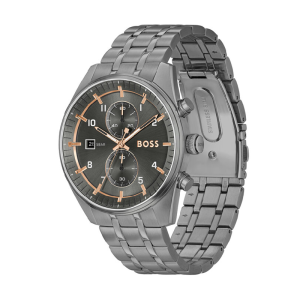 Alternative view of BOSS Men’s Skytraveller Quartz Chronograph Grey Dial Grey Stainless Steel 44mm Watch 1514153