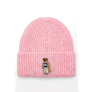 Polo Ralph Lauren Ribbed Knit Beanie with Signature Polo Bear Patch Pink 100098060/10