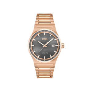 BOSS Men’s Candor Automatic Black Dial Rose Gold Stainless Steel 41mm Watch 1514185