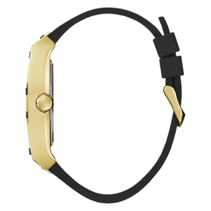 GUESS Men’s Quartz Black Dial Black Silicone Strap Gold-Tone 44mm Watch GW0595G1 - Image 3