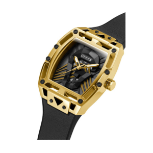 Alternative view of GUESS Men’s Quartz Black Dial Black Silicone Strap Gold-Tone 44mm Watch GW0595G1