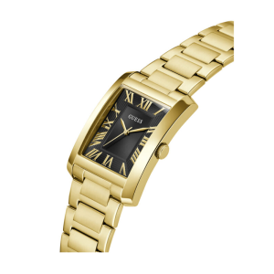 Alternative view of GUESS Men’s Clyde Quartz Analog Black Roman Numeral Dial Gold-Tone Stainless Steel 34mm Watch GW0896G2